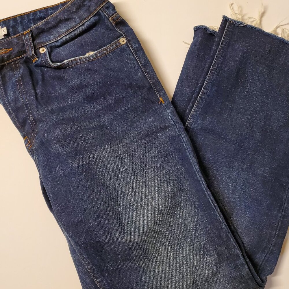 Sincerely Jules raw hem dark wash Jeans Button fly Sz 29